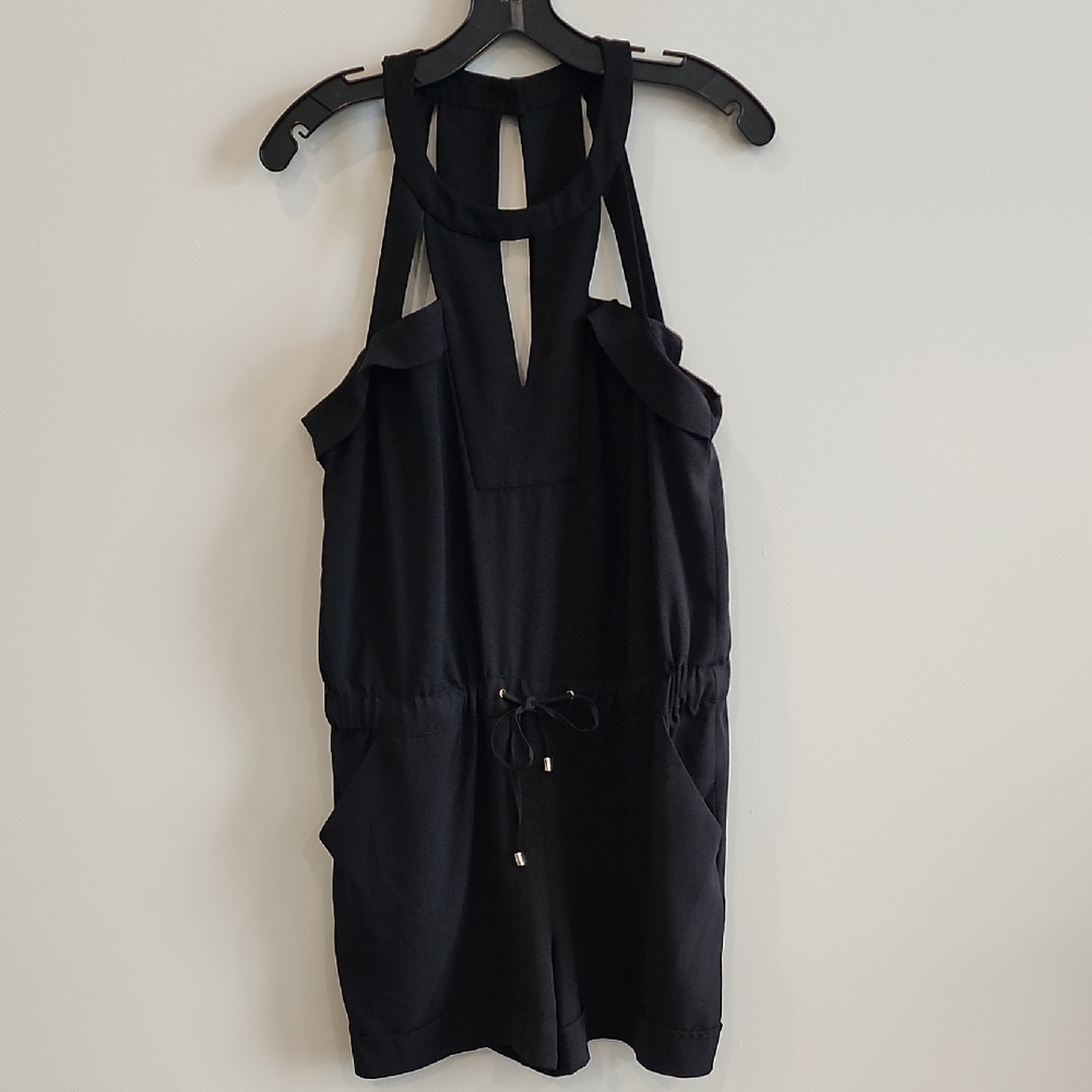 🔥2/$20 - Cache Black Cutout Romper - Missing Button, Size 12